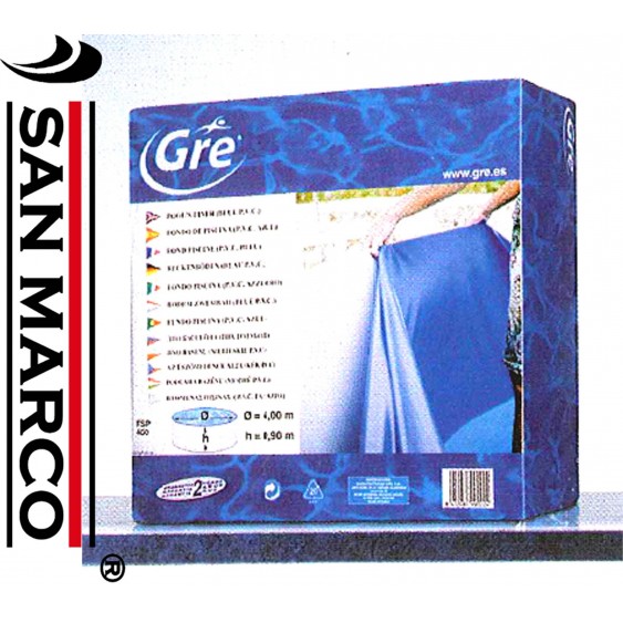 Liner per piscine Gre azzurro rotondo 640x132 cm