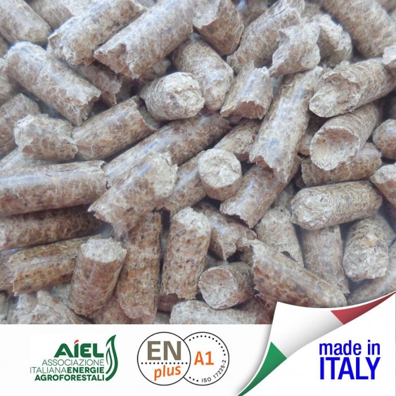 9 sacchi di pellet italiano legno di Faggio 135 kg