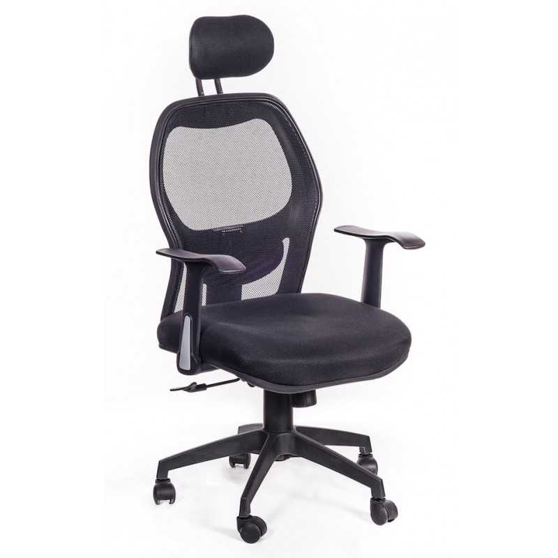 Sedia poltrona da ufficio ergonomica hub nera san marco for Design sedia ufficio