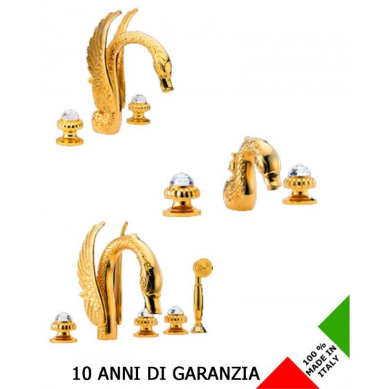 3 Rubinetti per lavabo bidet e vasca Crystal Effepi