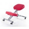 Sgabello ergonomico rosso per casa o ufficio con ruote parquet