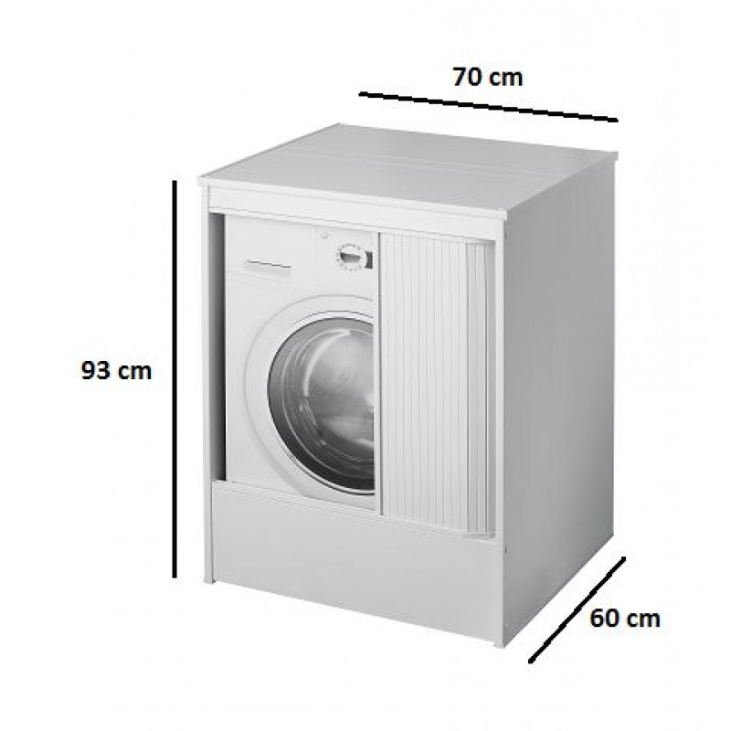 Mobile sopra lavatrice in pvc bianco in kit di montaggio