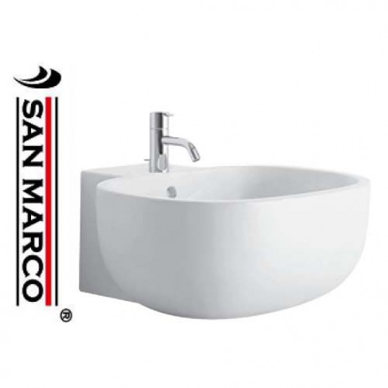 Lavabo da appoggio Pozzi Ginori 500 52 cm con piano rubinetteria