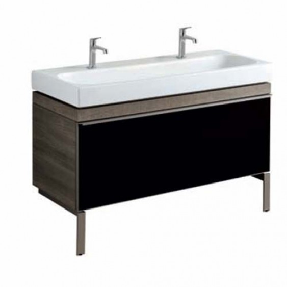 Mobile con doppio lavabo Pozzi Ginori Citterio 51x55x119 cm fumè