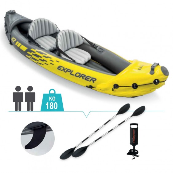 Canoa gonfiabile Explorer K2 con remi Intex