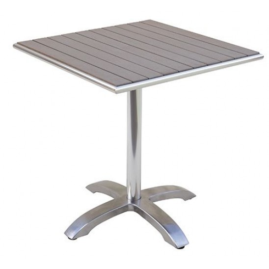 Tavolo bar quadrato alluminio e resin wood