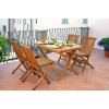 Tavolo pieghevole in legno teak Lipari - rettangolare 120x70 cm