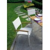 Tavolo da giardino in teak e alluminio avorio quadrato Calvi - 90x90 cm
