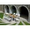 Tavolo da giardino in teak e alluminio avorio allungabile Ajaccio - 150/210x90 cm