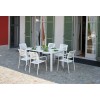 Sedia da giardino in alluminio bianco sandy Cecina - con braccioli