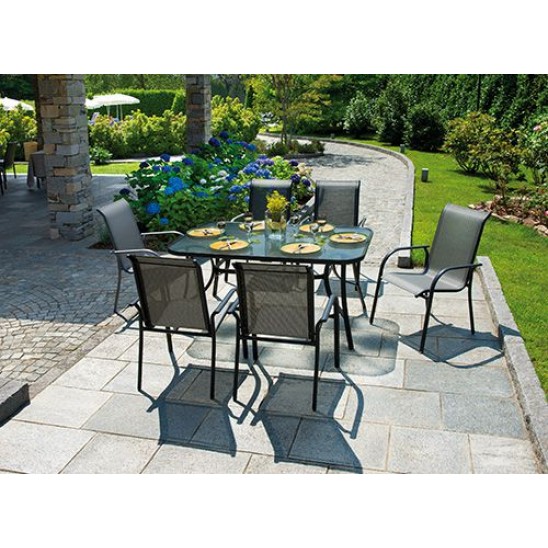 Tavolo da giardino in alluminio antracite Sorrento - rettangolare, 153x98 cm