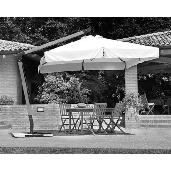 Telo per ombrellone da giardino a braccio in legno 3x3 mt, serie delux