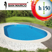 Piscina da giardino ovale con filtro a sabbia 737x360x150 cm