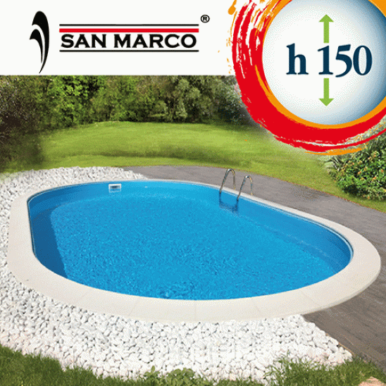 Piscina da giardino ovale con filtro a sabbia 737x360x150 cm