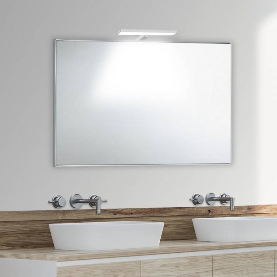 Specchio bagno su misura con cornice esterna in alluminio