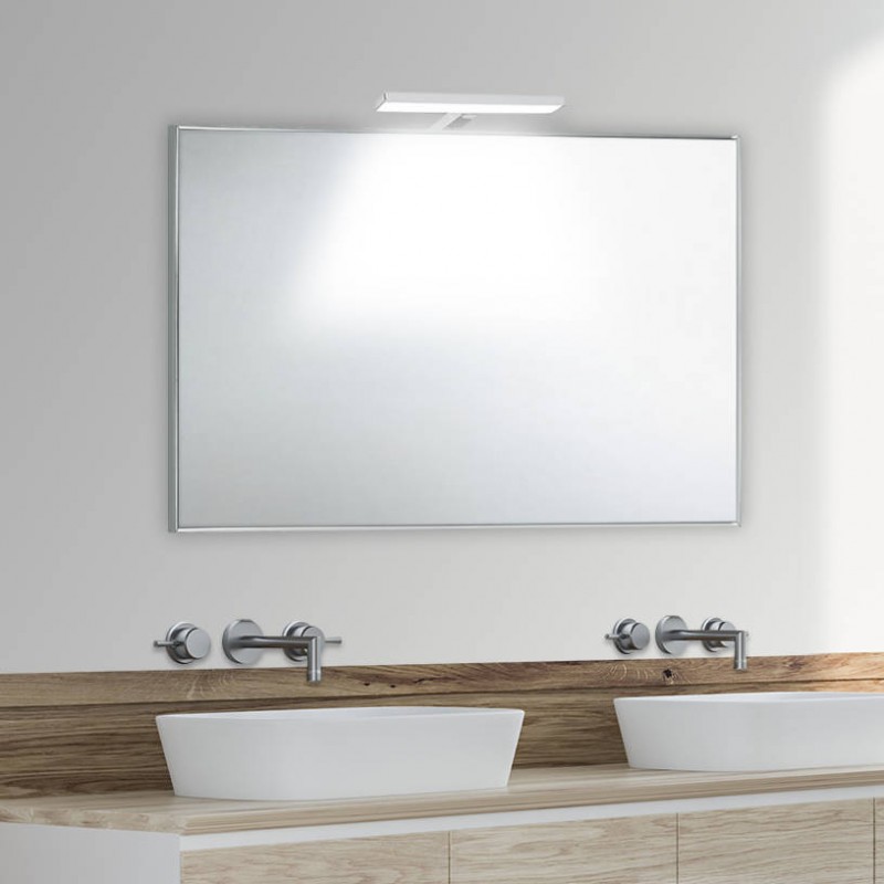 Specchio bagno con led e cornice in alluminio