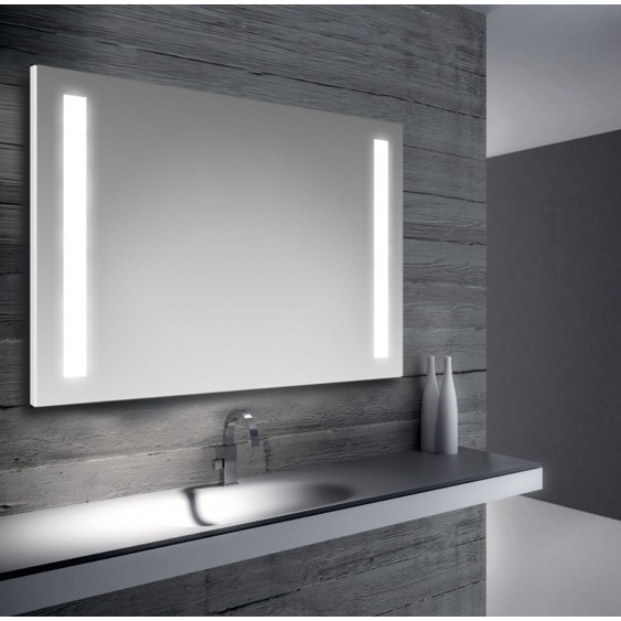 Specchio bagno retroilluminato a led con doppia strip 100x70 cm
