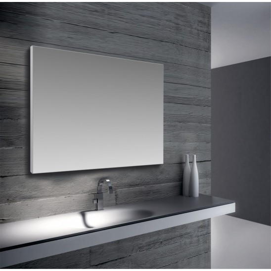 Specchio bagno con telaio in alluminio satinato 85x70 cm