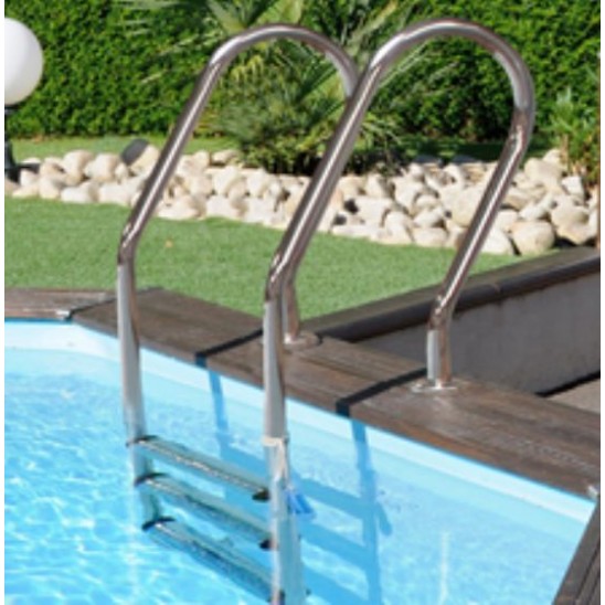 Scaletta inox per piscine in legno o interrate
