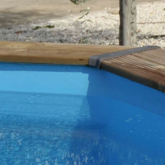 Liner Overlap blu per piscina ovale 730x375 h120