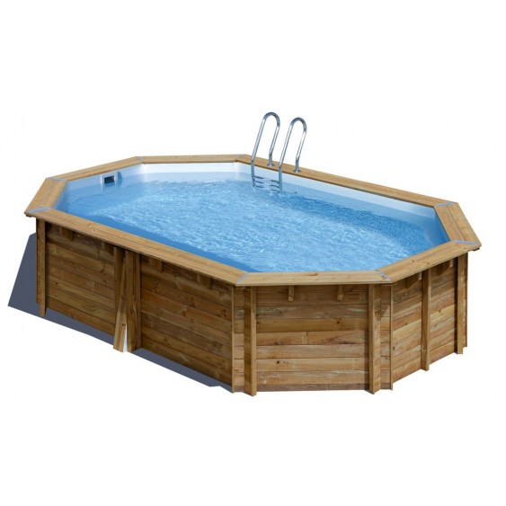 Piscina fuori terra in legno Cannelle Gre 551x351x119 cm 