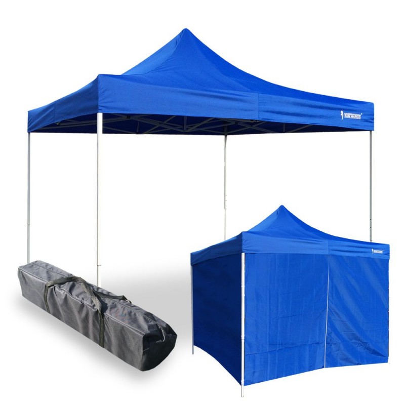 Huigou 3 x 9 m tenda gazebo impermeabile in polietilene con tubi in acciaio 6 pannelli laterali rimovibili e 2 ingressi 