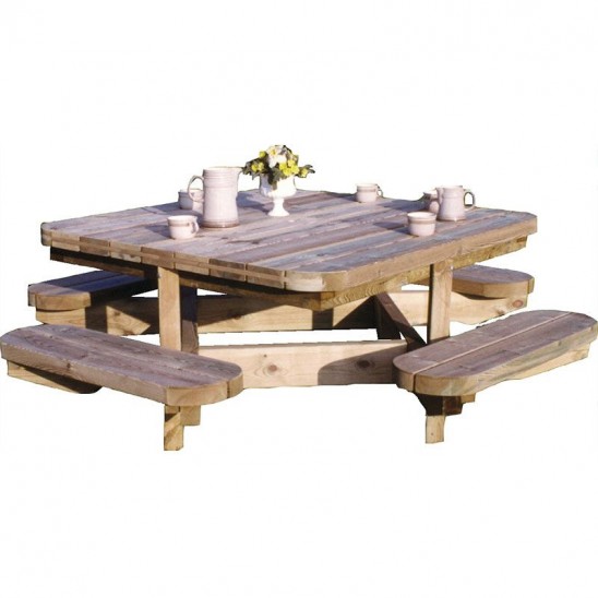Tavolo da picnic Chiara quadrato cm 138x138x75h