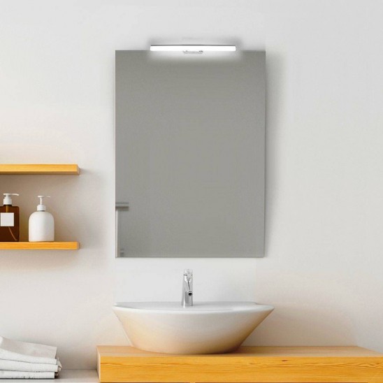 Specchio bagno reversibile con lampada led 70x50 cm