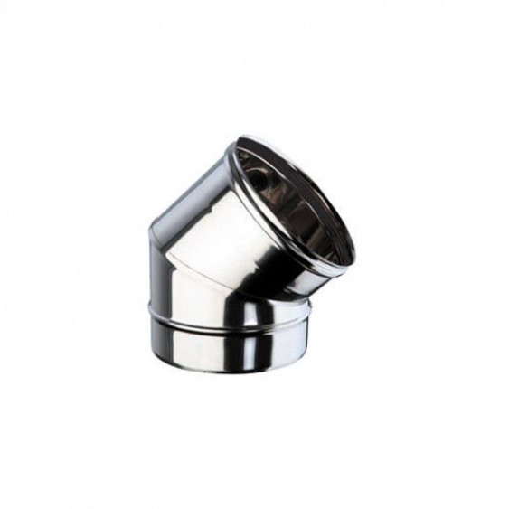 Gomito a 45° monoparete acciaio inox diametro 100 mm