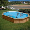 Piscina fuori terra ovale in legno da 852x455x146 cm