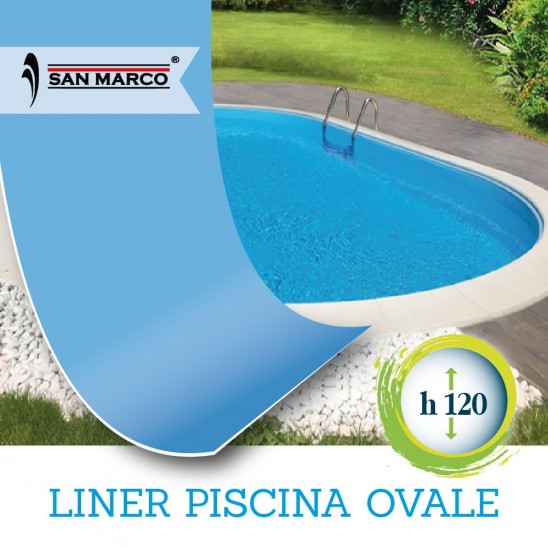 Liner per piscina interrata ovale 900 x 500 h120 cm 