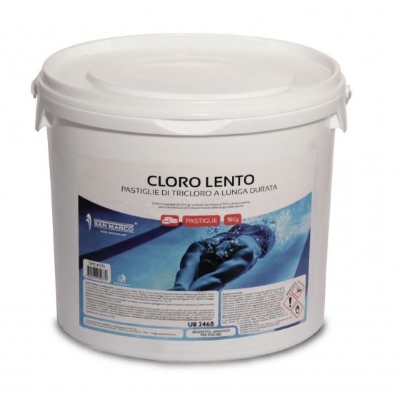 Cloro Lento tricloro in pastiglie da 200 gr. 5 Kg 