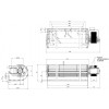 Ventilatore tangenziale motore destro lungo 300 mm diametro 65 mm