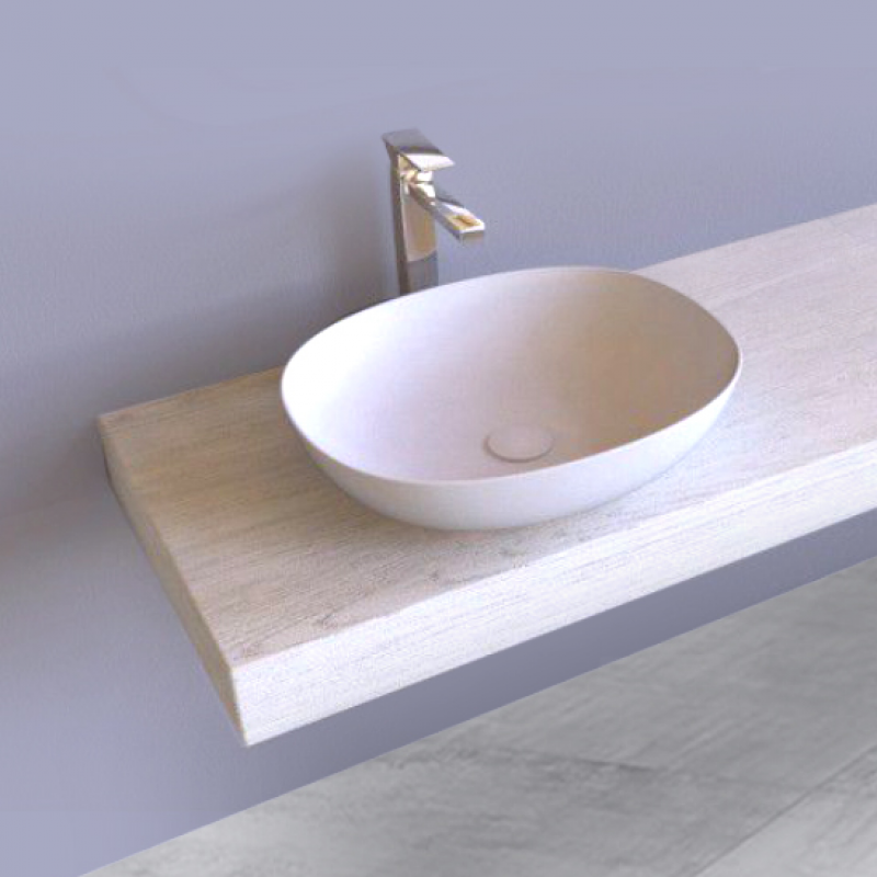 Mensola per lavabo in legno laminato ghiaccio