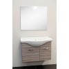 Mobile bagno venato larice con lavabo luce led e specchio