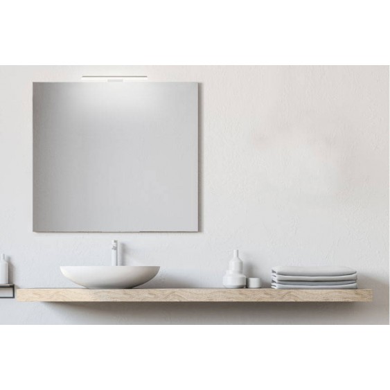 Specchio da bagno 70x70 cm con lampada led a luce fredda premium 