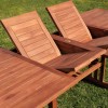 Set da giardino in teak con tavolo allungabile e 10 sedie