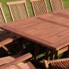 Set da giardino  in teak con tavolo allungabile e 8 sedie