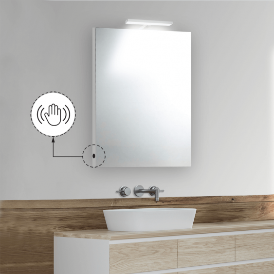 Specchio bagno 70x100 cm con accensione touch e lampada led