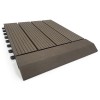 Kit listelli terminali per pavimento da esterno caffè in wpc da 30x7,5x2,4 cm