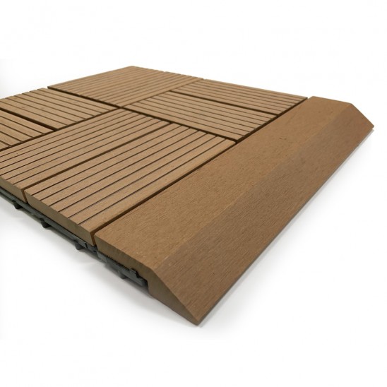 Kit Listelli Terminali Per Pavimento Da Esterno legno In Wpc Da 30x7,5x2,4 Cm