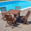 Set tavolo quadrato 80x80x77 cm e 4 sedie pieghevoli