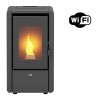 Stufa a pellet wifi ventilata Roccaraso da 7 kw grigia