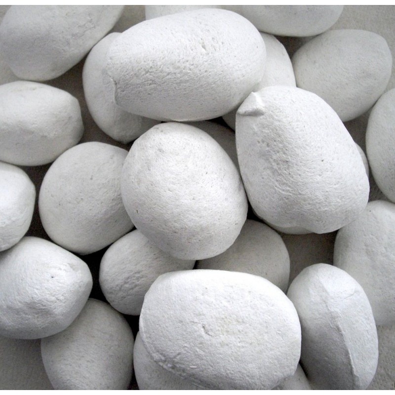 Set 24 pz pietre per camini bioetanolo sassi bianchi decorativi