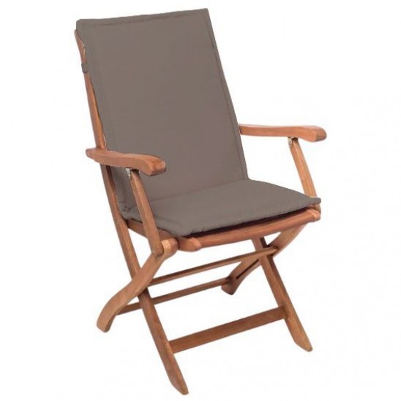 Cuscino per sedie da esterno con schienale marrone